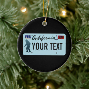 Ornement Rond En Céramique Plaque de licence California Sasquatch