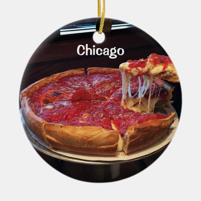 Ornement Rond En Céramique Plat profond de style Chicago (Devant)