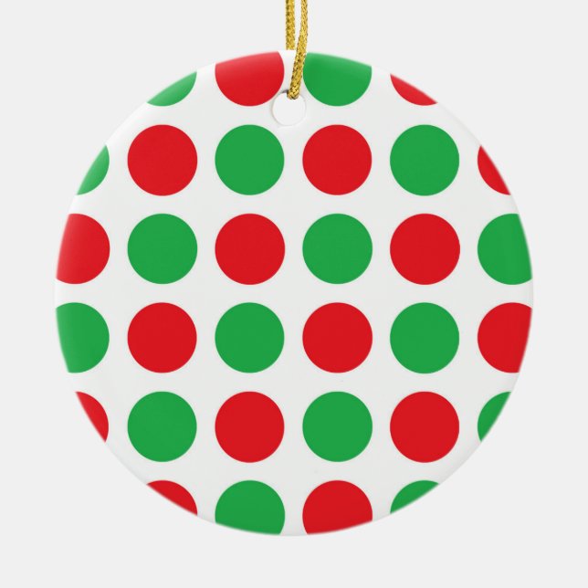 Ornement Rond En Céramique Pois de Noël (Devant)