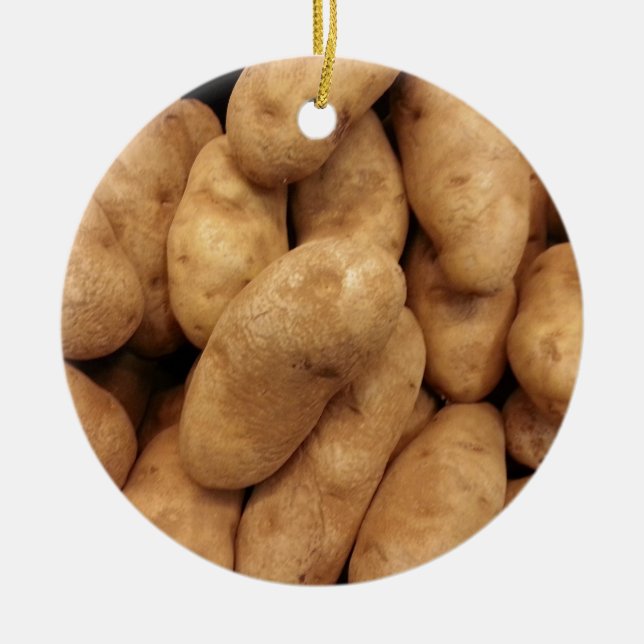 Ornement Rond En Céramique Pommes de terre (Devant)