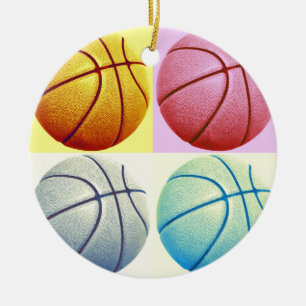 Ornement Rond En Céramique Pop Art Basket