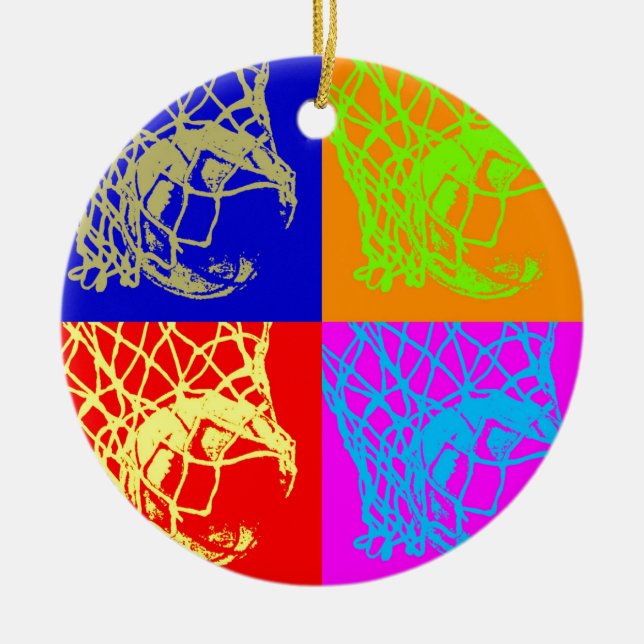 Ornement Rond En Céramique Pop Art Basket (Devant)