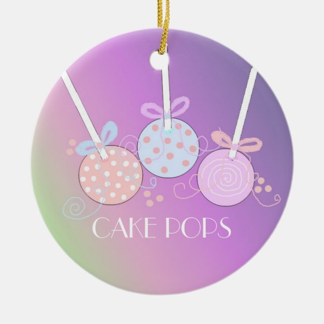 Ornement Rond En Céramique Pops de gâteaux Pastel (Devant)