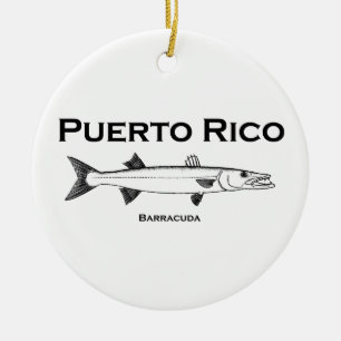 Ornement Rond En Céramique Porto Rico Barracuda