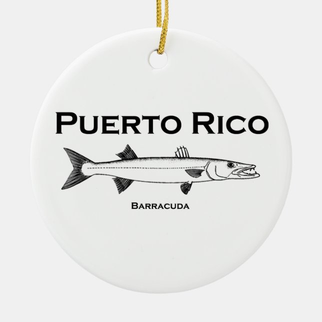 Ornement Rond En Céramique Porto Rico Barracuda (Devant)