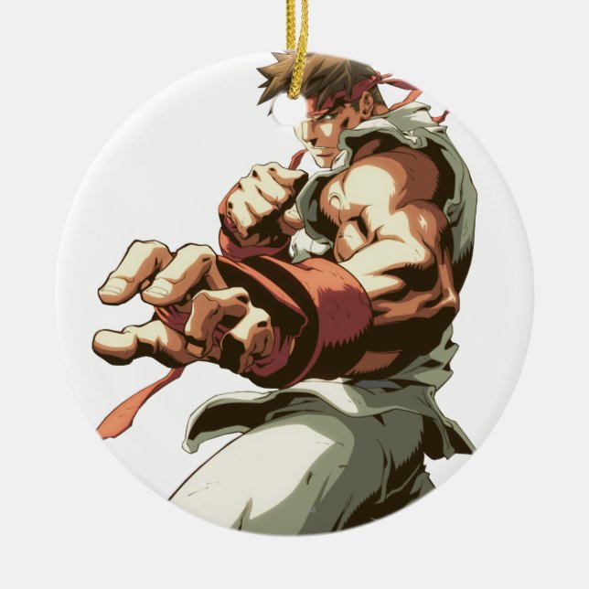 Ornement Rond En Céramique Position de Ryu (Devant)