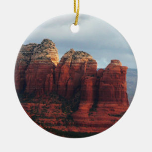Ornement Rond En Céramique Pot de café nuageux Rock à Sedona Arizona
