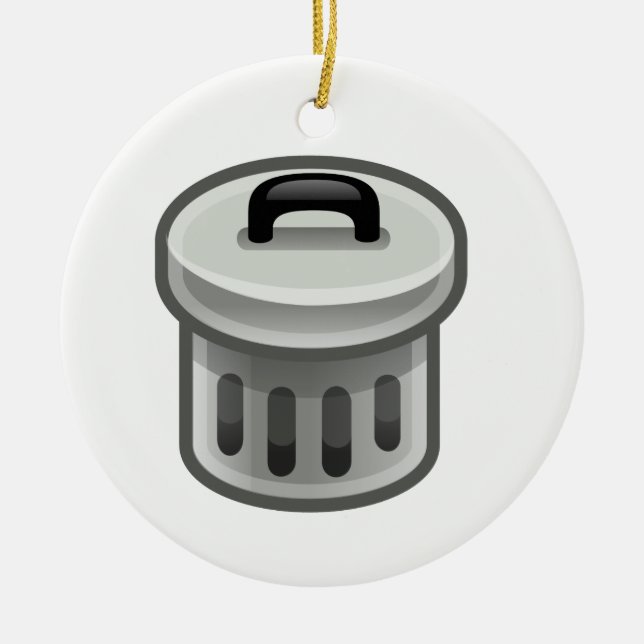 Ornement Rond En Céramique Poubelle de déchets (Devant)