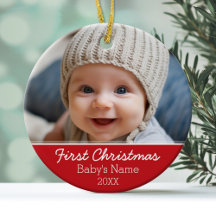 Première photo de Noël du bébé - Minimaliste moder