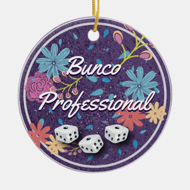 Ornement Rond En Céramique Professionnel de Bunco (Devant)