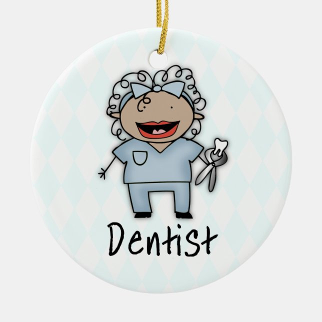 Ornement Rond En Céramique Professionnelle Dentiste (Devant)