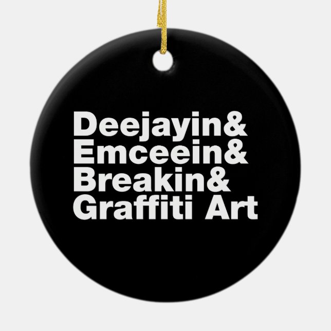 Ornement Rond En Céramique Quatre éléments de l'Hip hop (Dos)