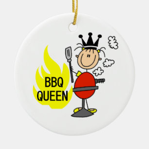 Ornement Rond En Céramique Queen BBQ
