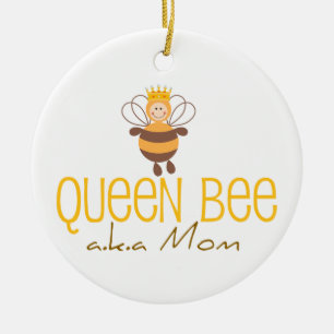 Ornement Rond En Céramique Queen Bee AKA Maman