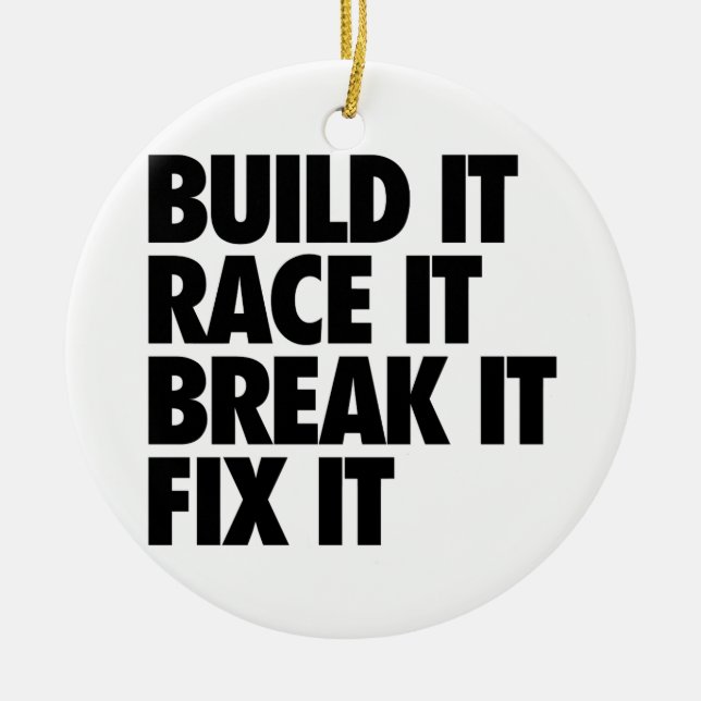 Ornement Rond En Céramique RaceCar (Devant)