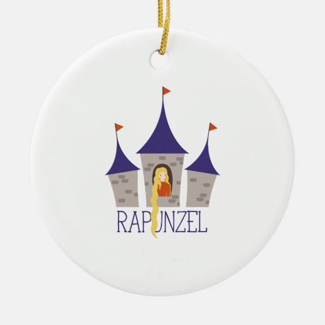 Ornement Rond En Céramique Rapunzel (Devant)