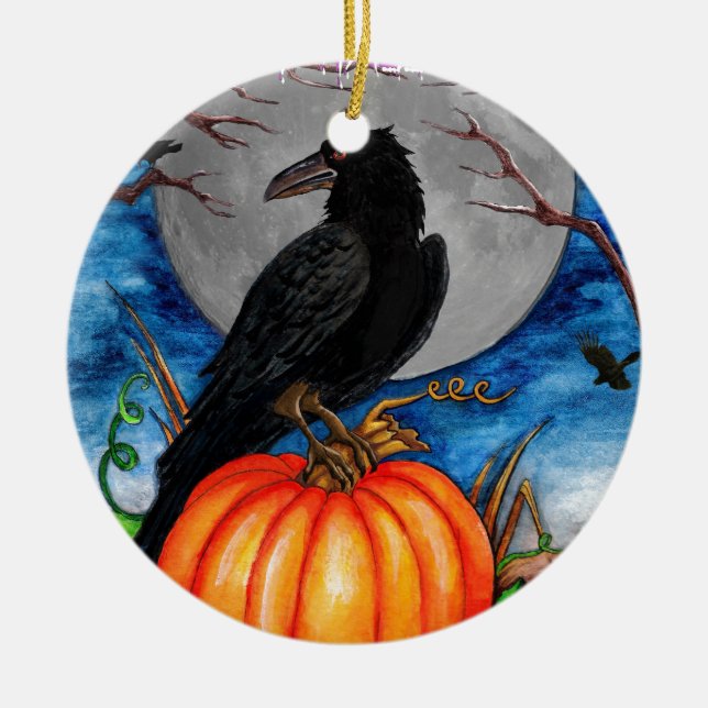 Ornement Rond En Céramique Raven (Devant)