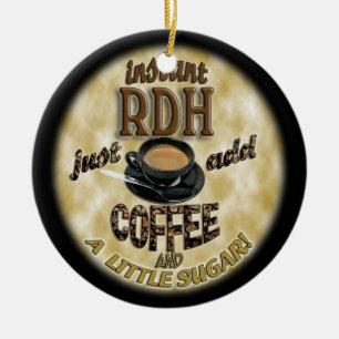 ORNEMENT ROND EN CÉRAMIQUE RDH INSTANT AJOUTER CAFÉ NOËL ORNAMENT DENTAIRE