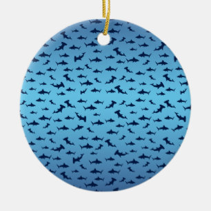 Ornement Rond En Céramique Requins à tête de marteau/mâchoires