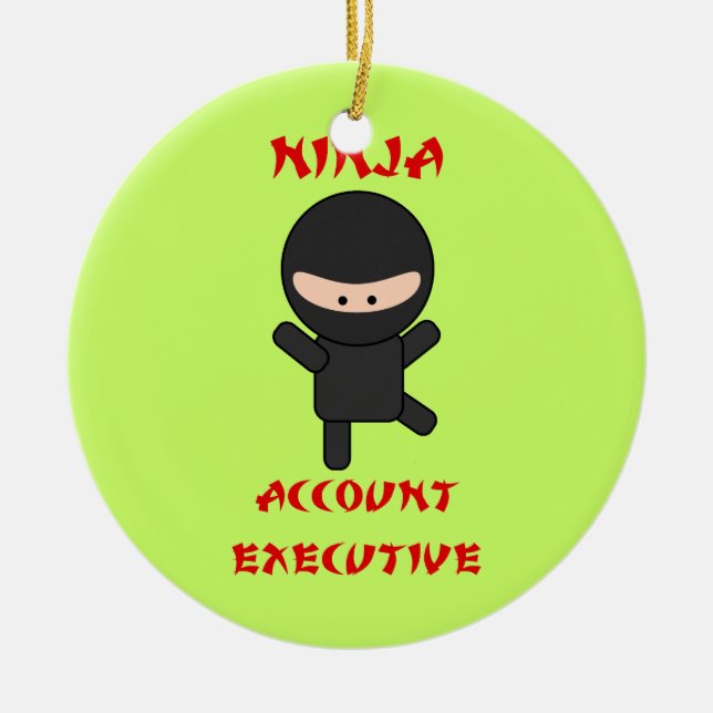 Ornement Rond En Céramique Responsable de budget de Ninja (Devant)