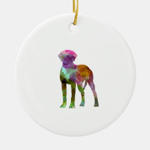 Ornement Rond En Céramique Rhodesian Ridgeback in watercolor