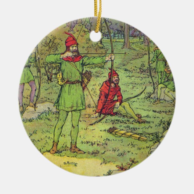 Ornement Rond En Céramique Robin Hood dans la forêt (Devant)