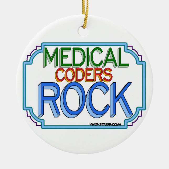 Ornement Rond En Céramique Rocher de codeurs Médicales (Devant)
