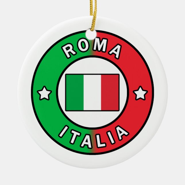 Ornement Rond En Céramique Roma Italia (Devant)