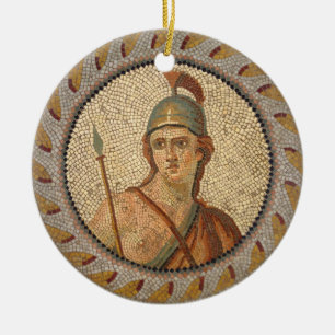 Ornement Rond En Céramique Roman Soldier Mosaic