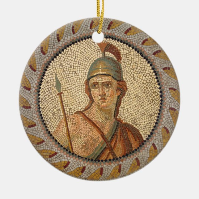 Ornement Rond En Céramique Roman Soldier Mosaic (Devant)