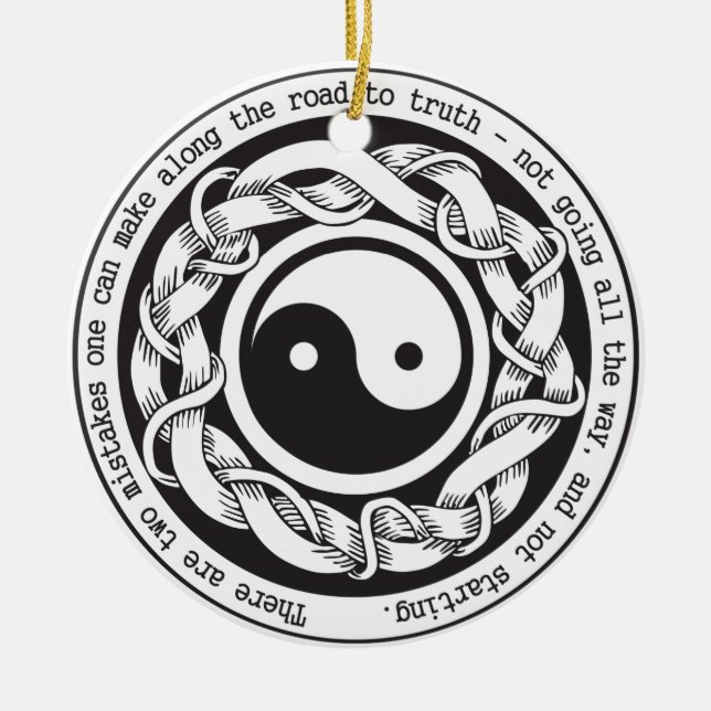 Ornement Rond En Céramique Route à la vérité Yin Yang (Devant)