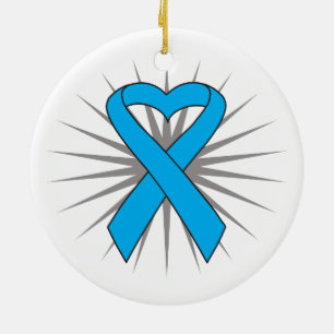 Ornement Rond En Céramique Ruban de coeur de cancer de la prostate