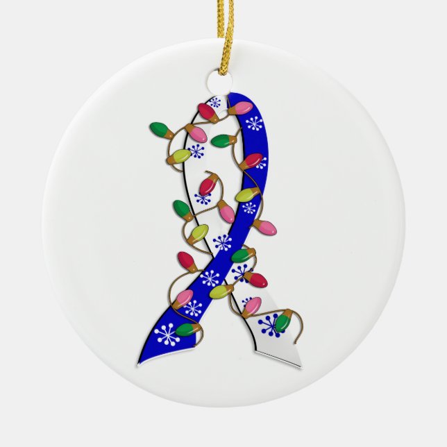 Ornement Rond En Céramique Ruban de lumières de Noël de SAL (Devant)