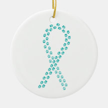 Ruban Pawprint turquoise