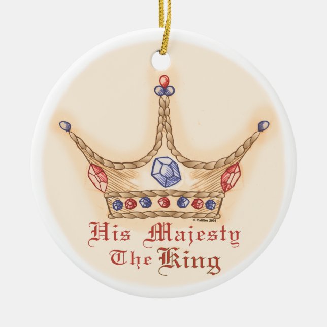 Ornement Rond En Céramique Sa Majesté le Roi (Devant)