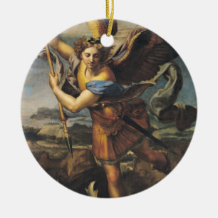 Ornement Rond En Céramique Saint Michael écrasant le démon, 1518