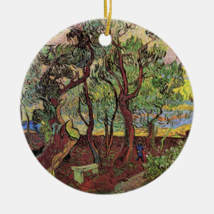 Ornement Rond En Céramique Saint Paul Hospital et Garden par Vincent van Gogh