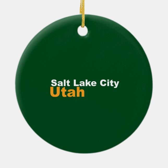 Ornement Rond En Céramique Salt Lake City, Utah Orament (Dos)
