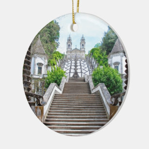 Ornement Rond En Céramique Sanctuaire Bom Jesus do Monte à Braga, Portugal