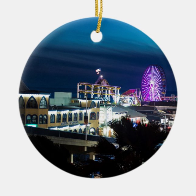 Ornement Rond En Céramique Santa Monica la nuit (Devant)