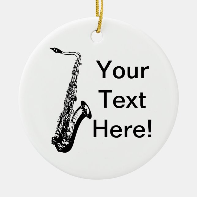 Ornement Rond En Céramique Saxophone personnalisé (Devant)