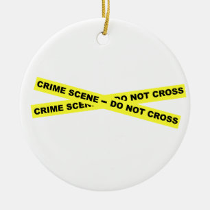 Ornement Rond En Céramique Scène du crime - ne croisez pas