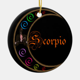 Ornement Rond En Céramique Scorpio
