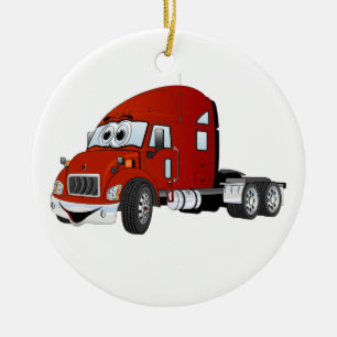 Ornement Rond En Céramique Semi rouge de cabine de camion
