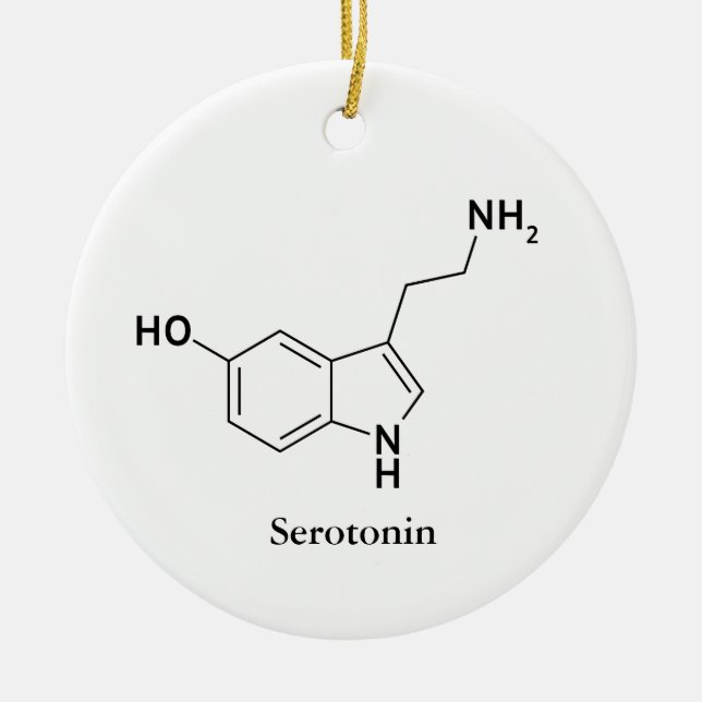 Ornement Rond En Céramique Sérotonine Structure moléculaire Chimie Science (Devant)