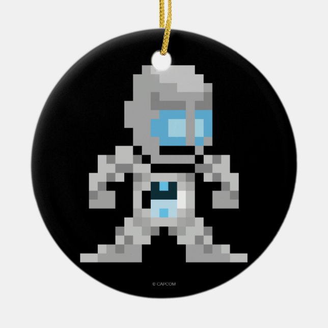 Ornement Rond En Céramique Seth à 8 bits (Devant)