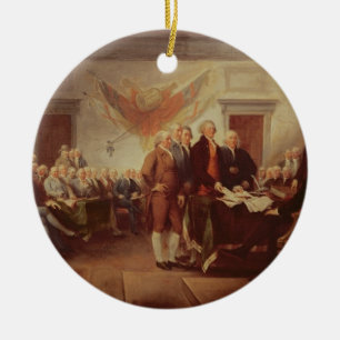 Ornement Rond En Céramique Signature de la déclaration d'indépendance, 4èm