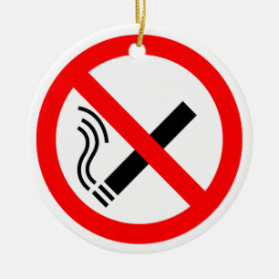 Ornement Rond En Céramique Signe NO Smoking - Signal UK