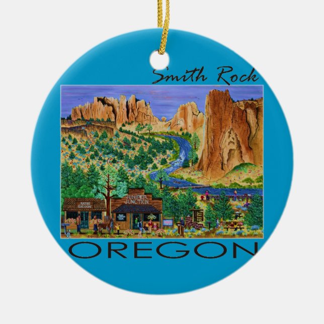 Ornement Rond En Céramique Smith Rock ~ Oregon (Devant)