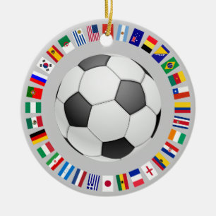 ORNEMENT ROND EN CÉRAMIQUE SOCCER